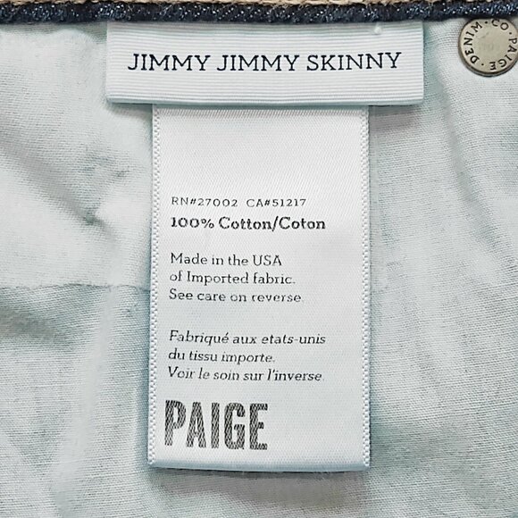 PAIGE Jimmy Jimmy Skinny Connor Destructed Blue Jeans 25 - Picture 7 of 7